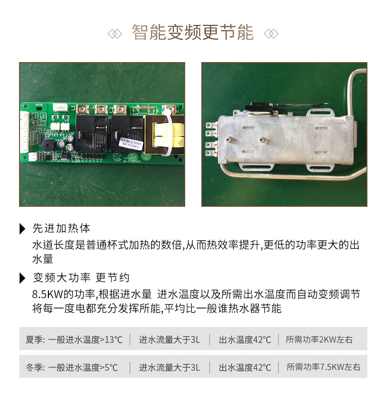 欧沐莎A180冰川白集成热水器半挂隐藏式安装恒温无水垢一体式淋浴(图8)